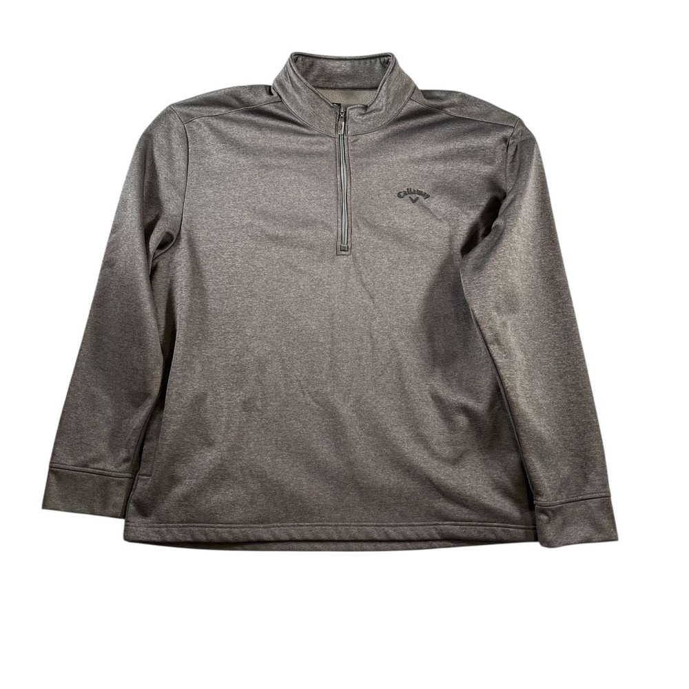 Callaway Mens XXL Gray Quarter Zip Fleece Lined Pullover